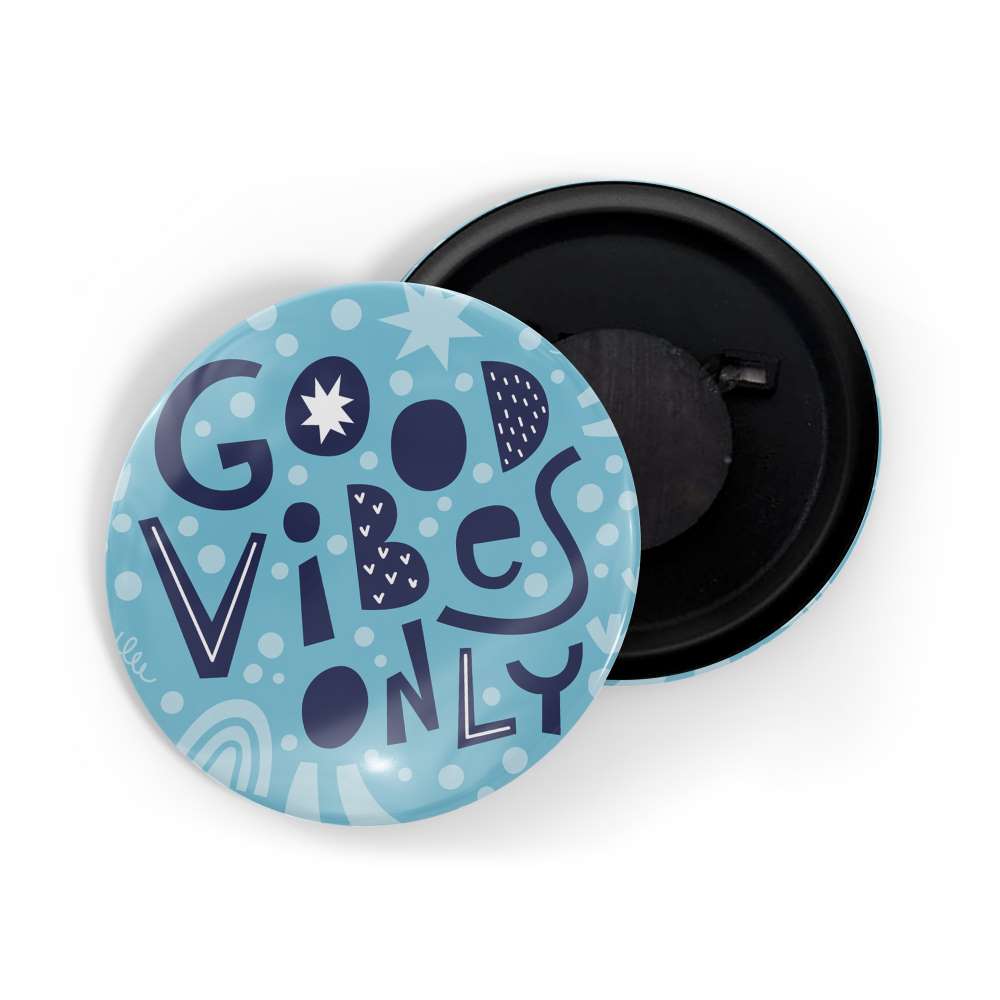 dhcrafts Fridge Magnet Blue Good Vibes D9 Glossy Finish Design Pack of 1